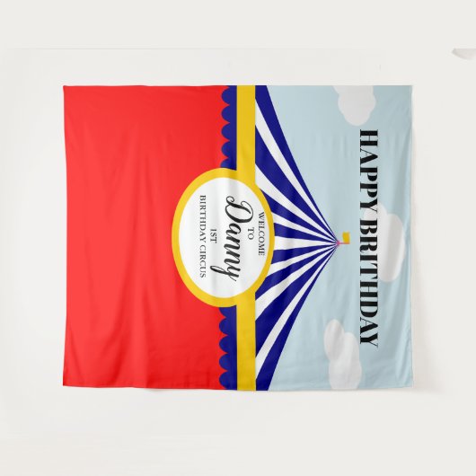 CIRCUS KERMIS VERJAARDAG BACKDROP WANDKLEED (Voorkant (horizontaal))