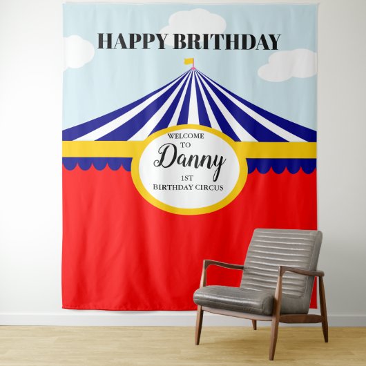 CIRCUS KERMIS VERJAARDAG BACKDROP WANDKLEED (In situ)