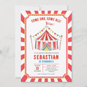 Circus Kermis Verjaardagsuitnodiging Kaart (Voorkant)