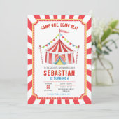 Circus Kermis Verjaardagsuitnodiging Kaart (Staand voorkant)