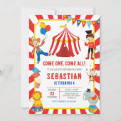 Circus Kermis Verjaardagsuitnodiging Kaart (Voorkant)
