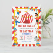 Circus Kermis Verjaardagsuitnodiging Kaart (Staand voorkant)