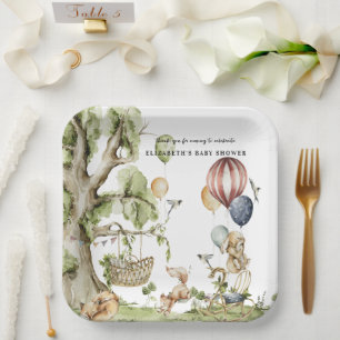 Circus Kermis   Woodland Forest Baby Shower Papieren Bordje