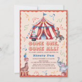 Circus Kermistent Dieren Baby Borrel Kaart (Voorkant)