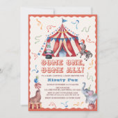 Circus Kermistent Dieren Baby Borrel Kaart (Voorkant)