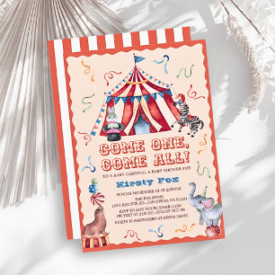 Circus Kermistent Dieren Baby Borrel Kaart