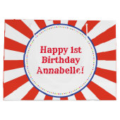 Circus Kids Birthday Party Thema Groot Cadeauzakje (Achterkant)