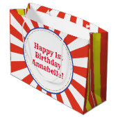 Circus Kids Birthday Party Thema Groot Cadeauzakje (Achterkant Gekanteld)