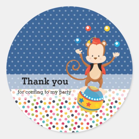 Circus * kies achtergrondkleur ronde sticker (Voorkant)