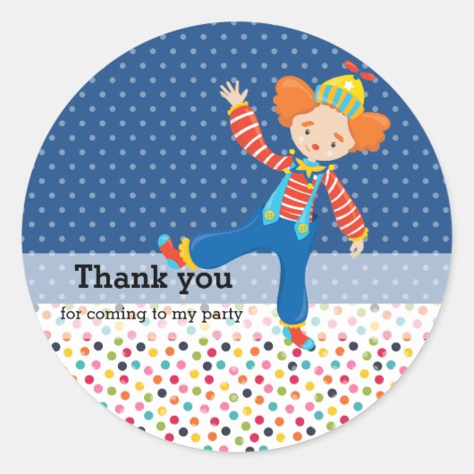 Circus * kies achtergrondkleur ronde sticker (Voorkant)