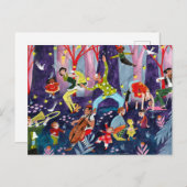 Circus kinder & podiumkunstenaar in het bos briefkaart (Voorkant / Achterkant)
