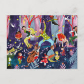 Circus kinder & podiumkunstenaar in het bos briefkaart (Voorkant)