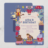 Circus Kinderen Verjaardag Uitnodiging (Voorkant / Achterkant)