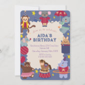 Circus Kinderen Verjaardag Uitnodiging (Voorkant)