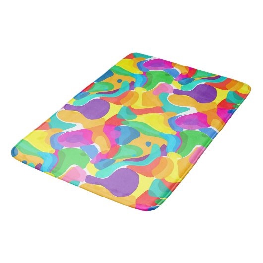 Circus Kleuren Chaos Abstracte kunst Patroon Badma Badmat (Gekanteld)