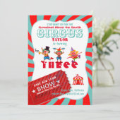 CIRCUS KOMT LANGS 3e Verjaardag Jongen Meisje Groo Kaart (Staand voorkant)