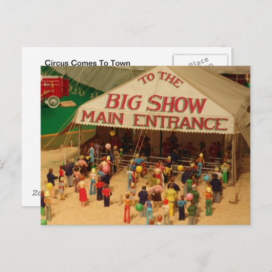 Circus komt naar stad briefkaart (Voorkant / Achterkant)