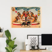 Circus Leeuwen, vintage illustratie, Poster (Thuiskantoor)