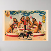 Circus Leeuwen, vintage illustratie, Poster (Voorkant)