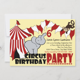 Circus leuk verjaardagsfeestje kaart
