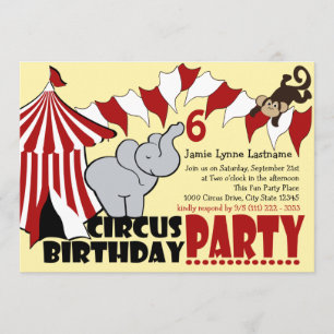 Circus leuk verjaardagsfeestje kaart