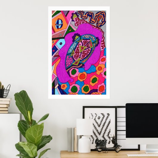 Circus Lion Abstract Poster (Thuiskantoor)