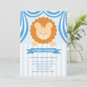 Circus Lion Baby shower Inture - Boy Kaart (Staand voorkant)