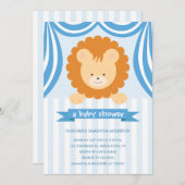 Circus Lion Baby shower Inture - Boy Kaart (Voorkant / Achterkant)