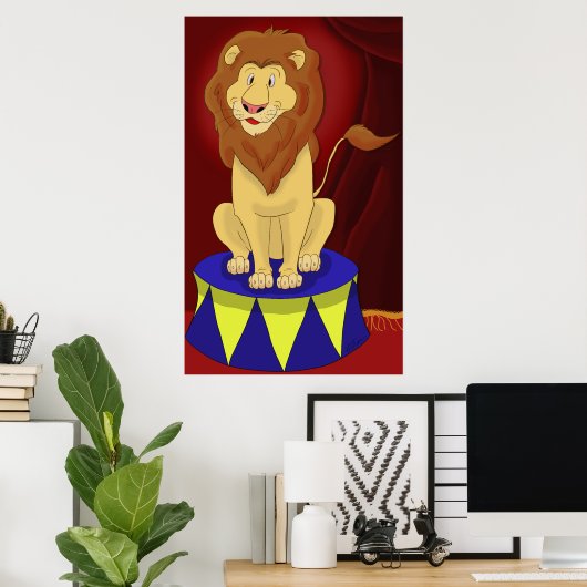 Circus Lion Poster Print (Thuiskantoor)