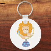 Circus Lion springt door een hoop Sleutelhanger (Voorkant)