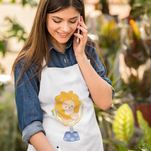 Circus Lion springt door een hoop Standaard Schort