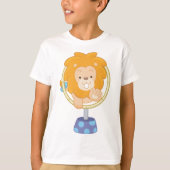 Circus Lion springt door een hoop T-shirt (Voorkant)