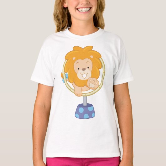 Circus Lion springt door een hoop T-shirt (Voorkant)