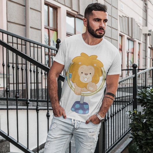 Circus Lion springt door een hoop T-shirt