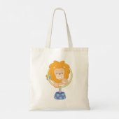 Circus Lion springt door een hoop Tote Bag (Achterkant)