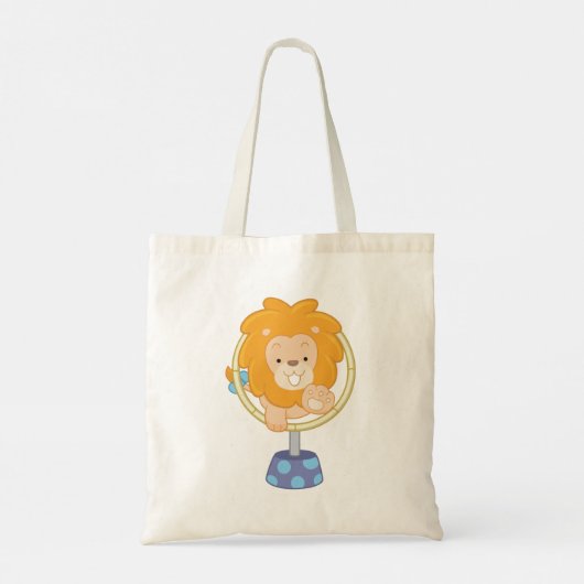Circus Lion springt door een hoop Tote Bag (Achterkant)