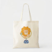 Circus Lion springt door een hoop Tote Bag (Voorkant)