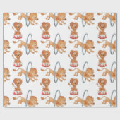 Circus Lions, Hoop Lion, Balancing Lion Cadeaupapier (Vlak)