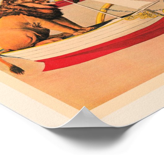 Circus Lions, vintage illustration, Poster (Hoek)