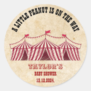 Circus Little Peanut Baby shower Ronde Sticker