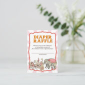 Circus Luier Raffle Tickets Informatiekaartje (Staand voorkant)