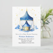 Circus Magic Meadow Adventure Boy Baby shower Kaart (Staand voorkant)