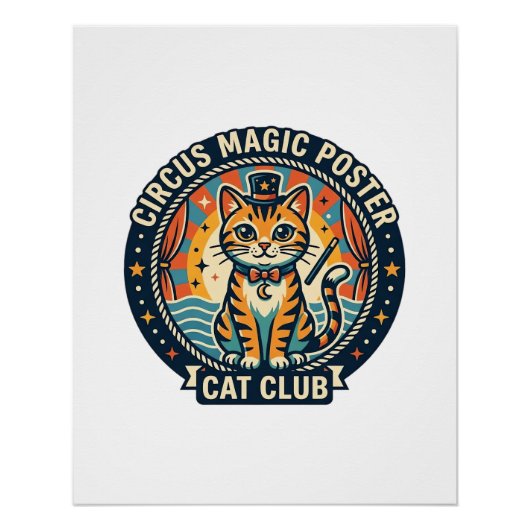 Circus Magie Poster Kat Cute Kitty Design - Circus (Voorkant)