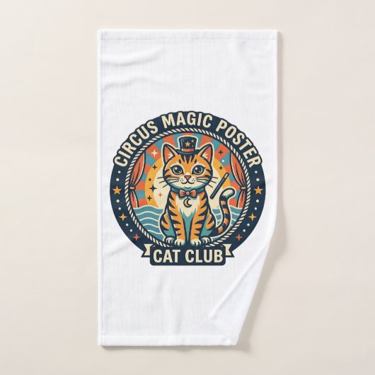 Circus Magie Poster Kat Cute Kitty Design - Circus Handdoek (Handdoek)