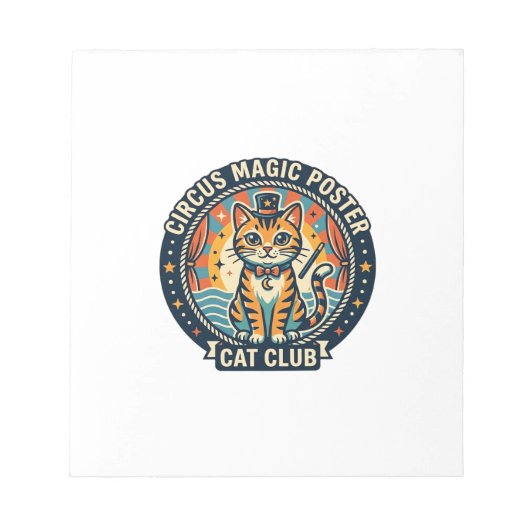 Circus Magie Poster Kat Cute Kitty Design - Circus Notitieblok (Voorkant)