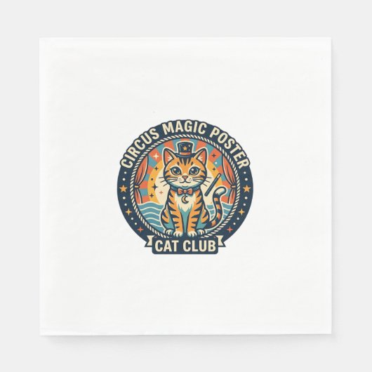 Circus Magie Poster Kat Cute Kitty Design - Circus Servet (Voorkant)