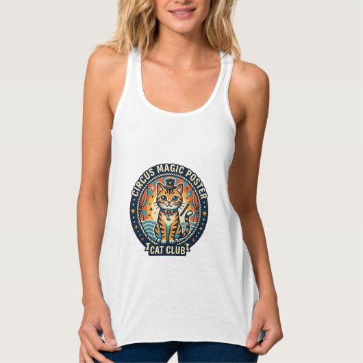 Circus Magie Poster Kat Cute Kitty Design - Circus Tanktop (Voorkant)