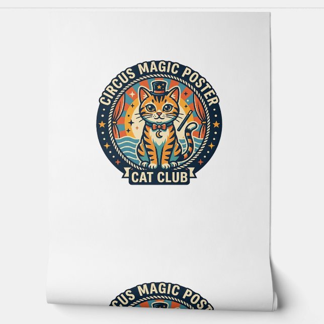 Circus Magie Poster Kat Cute Kitty Ontwerp - Circu Behang (Afrollen)