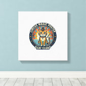 Circus Magie Poster Kat Cute Kitty Ontwerp - Circu Canvas Afdruk (Insitu (Houten vloer))