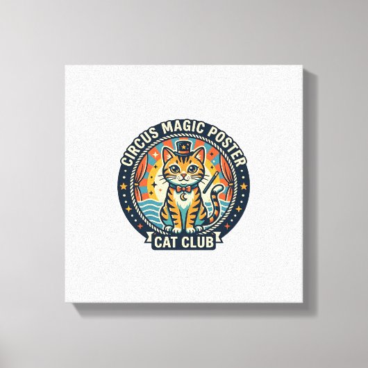Circus Magie Poster Kat Cute Kitty Ontwerp - Circu Canvas Afdruk (Voorkant)